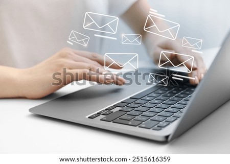 Similar – Image, Stock Photo A woman hands over a red envelope. Love letter. Love letter. Present.