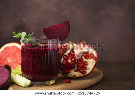 Similar – Image, Stock Photo Beetroot and fresh smoothie on wooden table