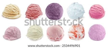 Similar – Image, Stock Photo Ice cream scoop and waffle cones on table