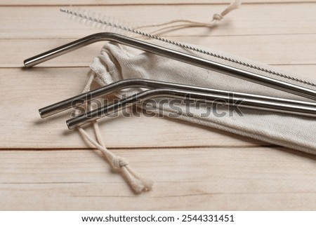 Similar – Image, Stock Photo Metal recyclable drinking straws indoor