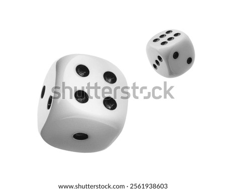 Similar – Image, Stock Photo Two dice fall from a leather dice cup