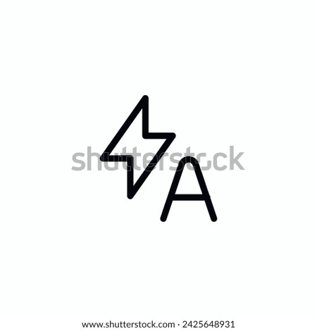 Auto Flash Lightning Energy Camera Vector Icon Sign Symbol Sign Symbol