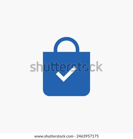 shopping bag check mark icon