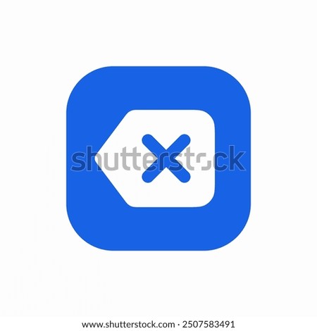 backspace delete sign icon vector