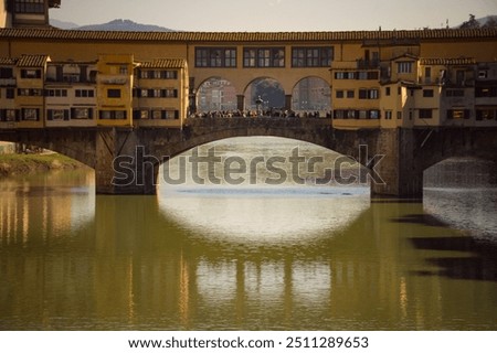Similar – Image, Stock Photo Iconic Vecchio Bridge in Florence over river Arno called Ponte Vecchio