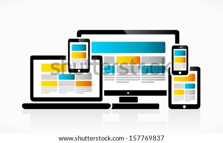 Responsive and scalable web design vector illustration 