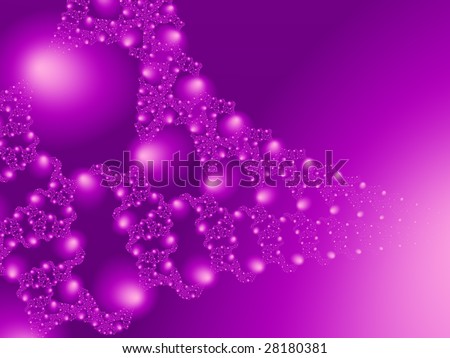 Purple glow abstract has intertwined groups of soft orbs.