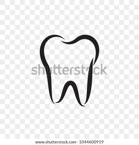 Tooth logo icon for dentist or stomatology dental care design template. Vector isolated black outline line tooth symbol for dentistry clinic or dentist medical center and toothpaste package