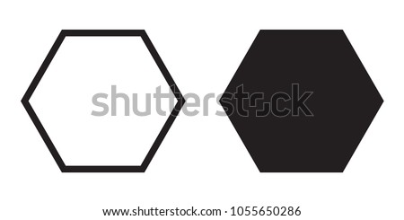 Hexagon icon of vector geometry hexagonal six sided polygon hexagon line