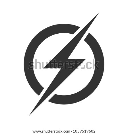 Power lightning logo icon. Vector electric fast thunder bolt symbol isolated on transparent background