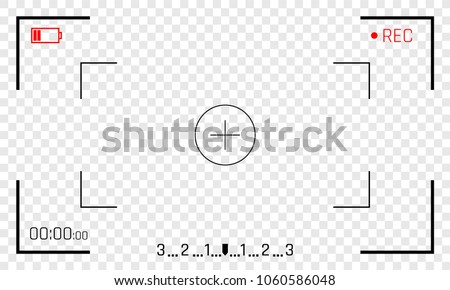 Camera frame viewfinder vector screen of video recorder digital display with photo camera frames with transparent background Foto d'archivio © 
