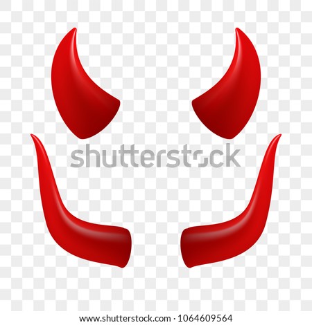 Devil horns video chat face camera effect selfie application vector icon