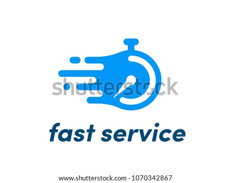 Time clock or stopwatch logo for fast delivery service icon