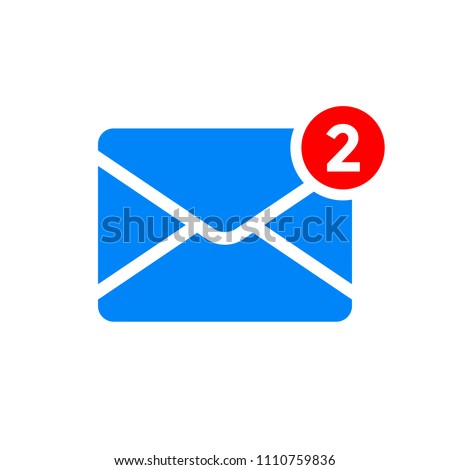 New message or inbox notification vector icon. Two incoming email messages in inbox
