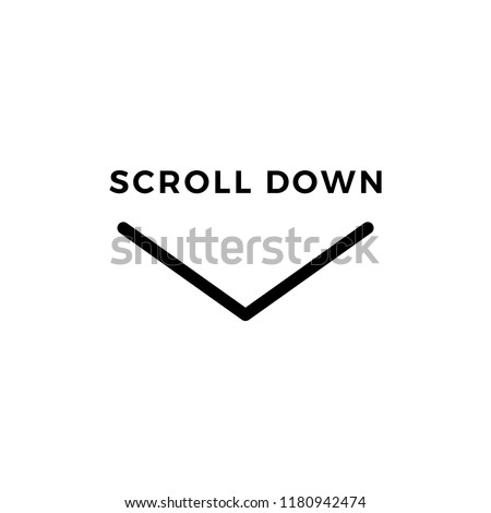 Scroll down icon. Vector scrolling mouse sybmol for web design isolated on transparent background. Trend line design