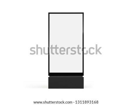 Totem light box mockup. Vector city format billboard, realistic totem lightbox vertical signage