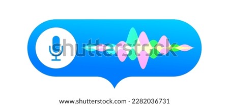 Voice message, audio chat and record play bubble, vector messenger playback interface. Voice message icon of microphone button and sound wave of recording listen
