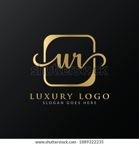Initial UR letter Logo Design vector Template. Abstract Luxury Letter UR logo Design