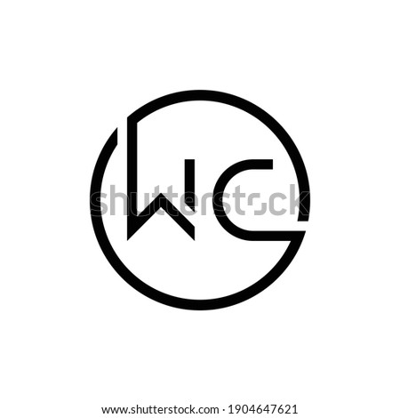 Initial Circle Letter WC Logo Design Abstract Modern vector Illustration