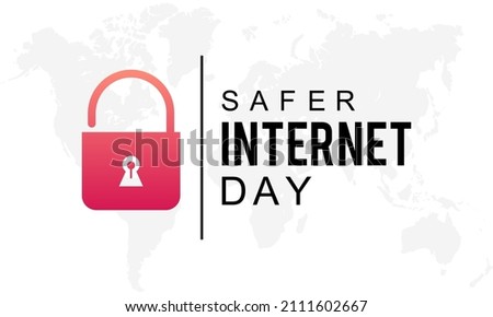 Safer Internet Day. Cyber security concept vector template for banner, card, poster, background.
