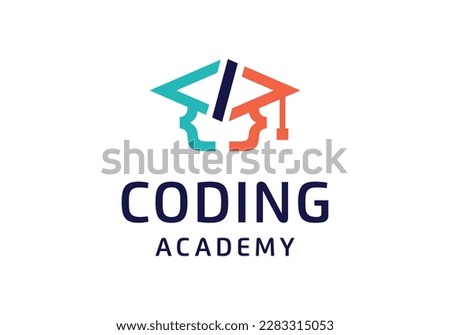 Code coding education academy logo design