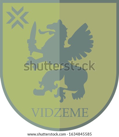 Green Griffin of the historic area of Vidzeme on a shield