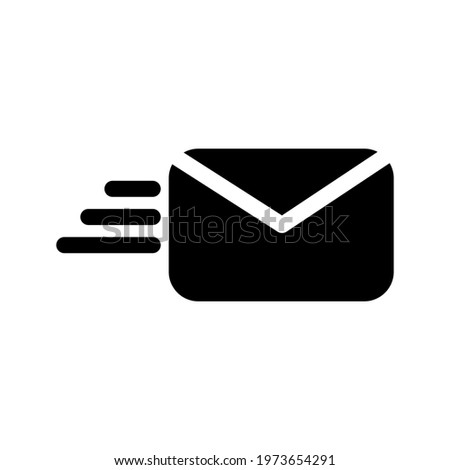 Email or SMS send icon. Black and white style. Vector