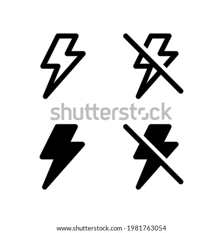 set of flash on and off icon vector
