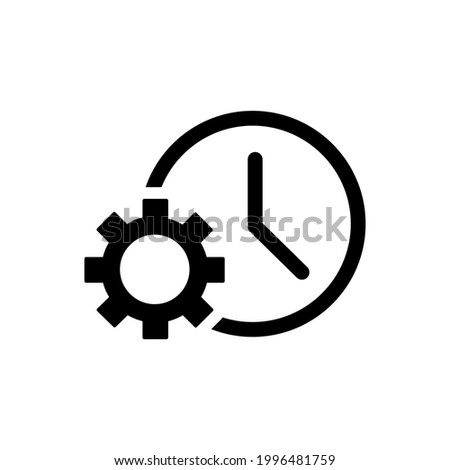 time management icon. clock with cog wheel