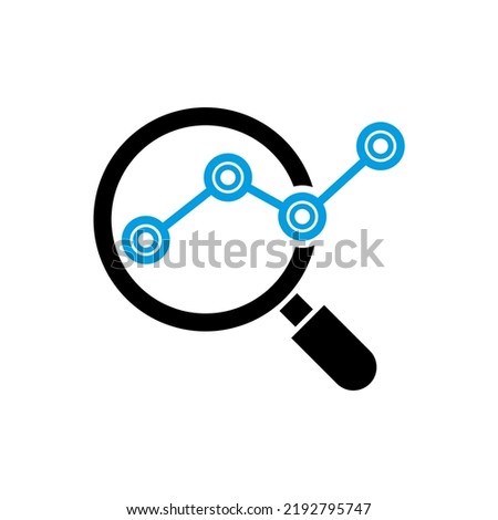 market uptrend chart with magnifying glass