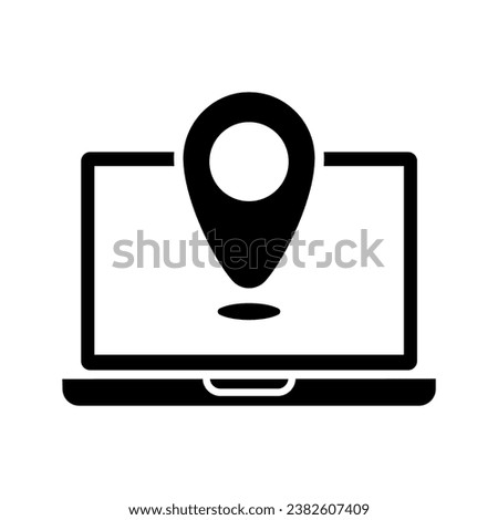 illustration of laptop with location pin icon vector