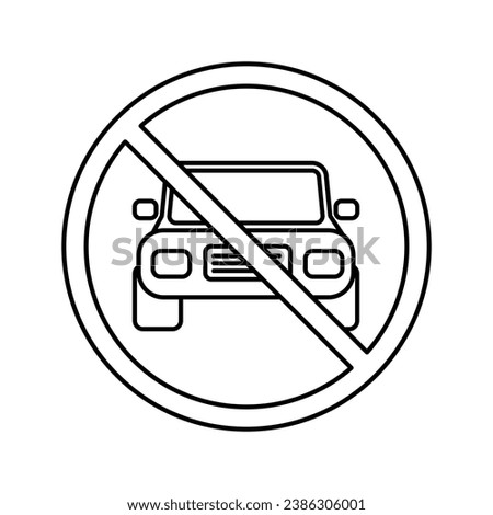 no car allowed sign icon vector