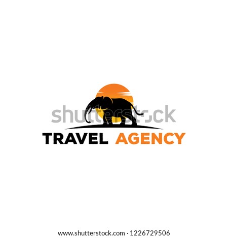 safari traveling. African wild animals silhouettes icon style design