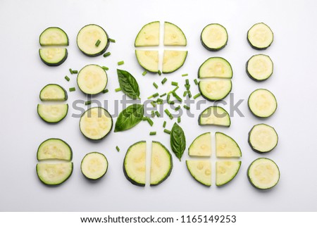 Similar – Image, Stock Photo Flat lay with zucchini flowers