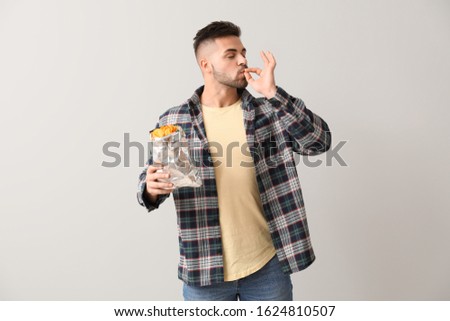 Similar – Image, Stock Photo Tasty potato chips in bowl on table