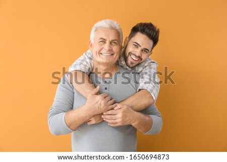 Similar – Image, Stock Photo Father with his young child in the home kitchen
