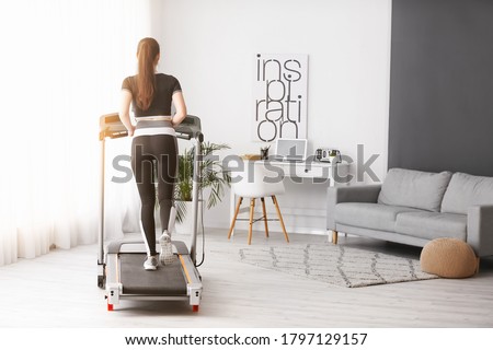 Similar – Image, Stock Photo Young sporty woman running on the beach