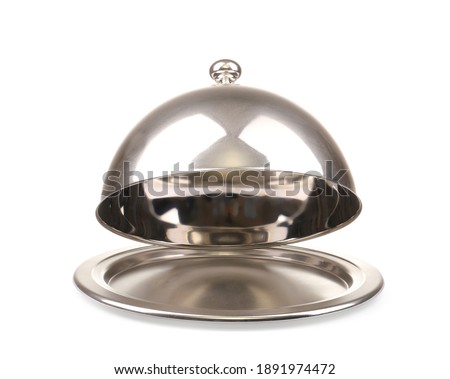 Tray and cloche on white background Photo stock © 