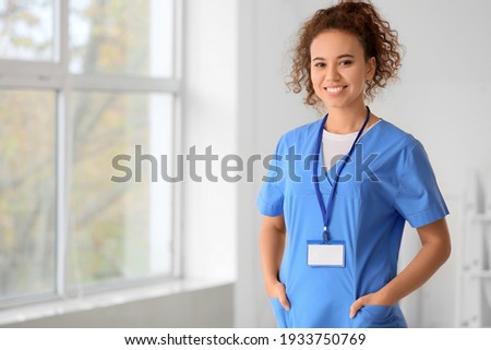 African-American female doctor in clinic 商業照片 © 