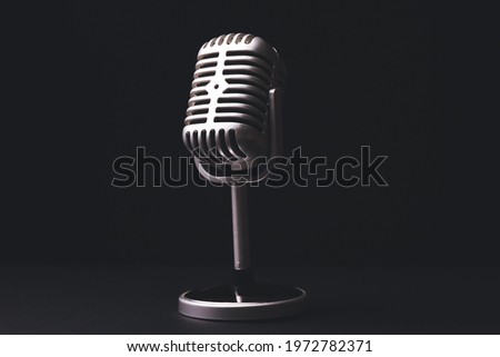 Similar – Image, Stock Photo Modern microphone in dark studio