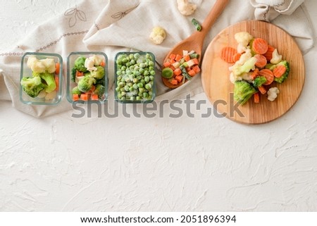 Similar – Image, Stock Photo Assorted vegetables and napkins on table