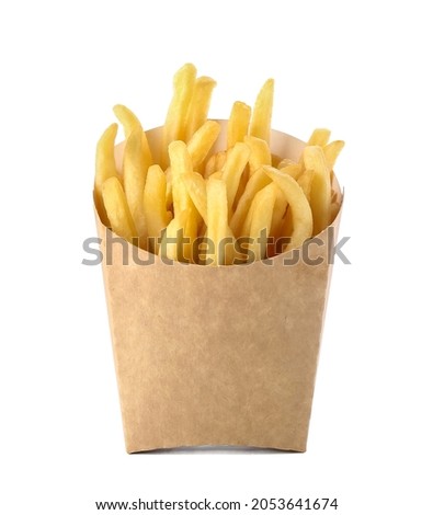 Similar – Image, Stock Photo Bag fries and fry potatoes on the table