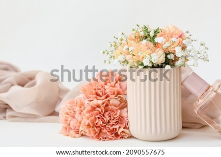 Similar – Image, Stock Photo Vase with colorful flowers on small table