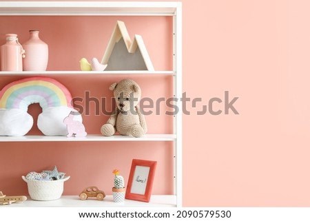 Shelf with toys and decor in children's room Сток-фото © 