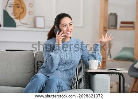 Similar – Image, Stock Photo pretty woman talking with her phone II , cuba