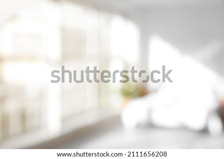 Image, Stock Photo Modern apartment with window view of city