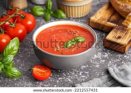 Similar – Image, Stock Photo Bowls of fresh tomato soup