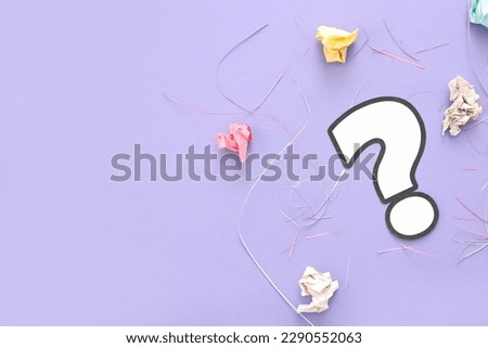 Similar – Image, Stock Photo Question mark on shredded paper