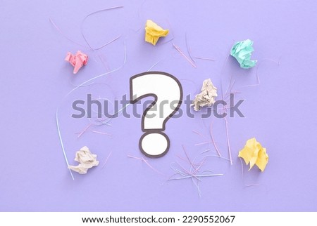 Similar – Image, Stock Photo Question mark on shredded paper