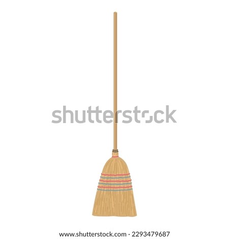 Broom for house cleaning on white background
